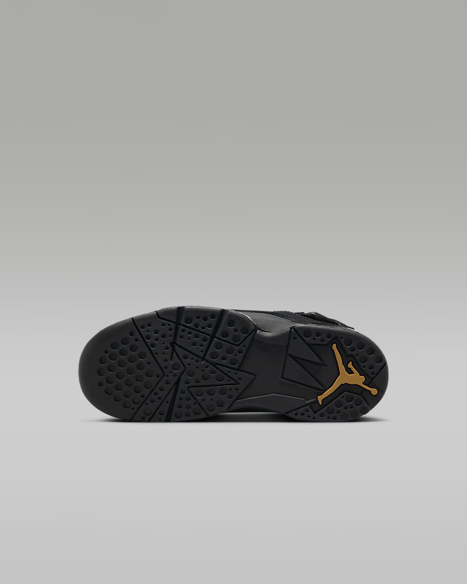 Jordan True Flight Younger Kids' Shoes - Black/Metallic Gold/White