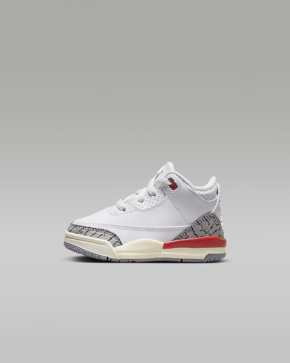 Jordan 3 Retro 嬰幼兒鞋款 - 白色/Sail/Cement Grey/Cosmic Clay