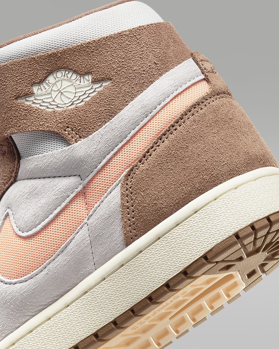 Air Jordan 1 Zoom CMFT 2 Men's Shoes - Archaeo Brown/Neutral Grey/Sail/Orange Chalk