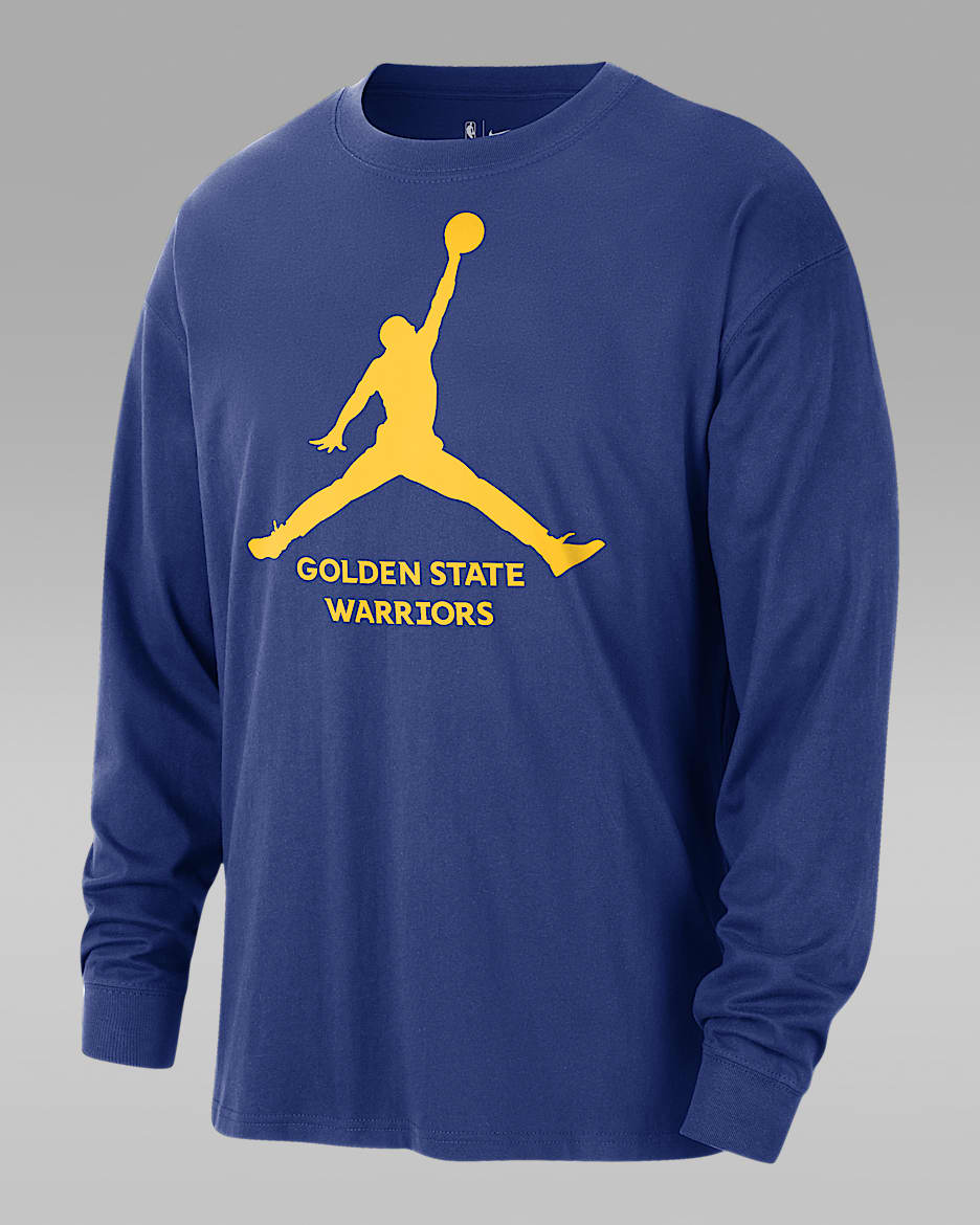 Playera de manga larga de la NBA Jordan para hombre Golden State Warriors Essential - Azul enérgico