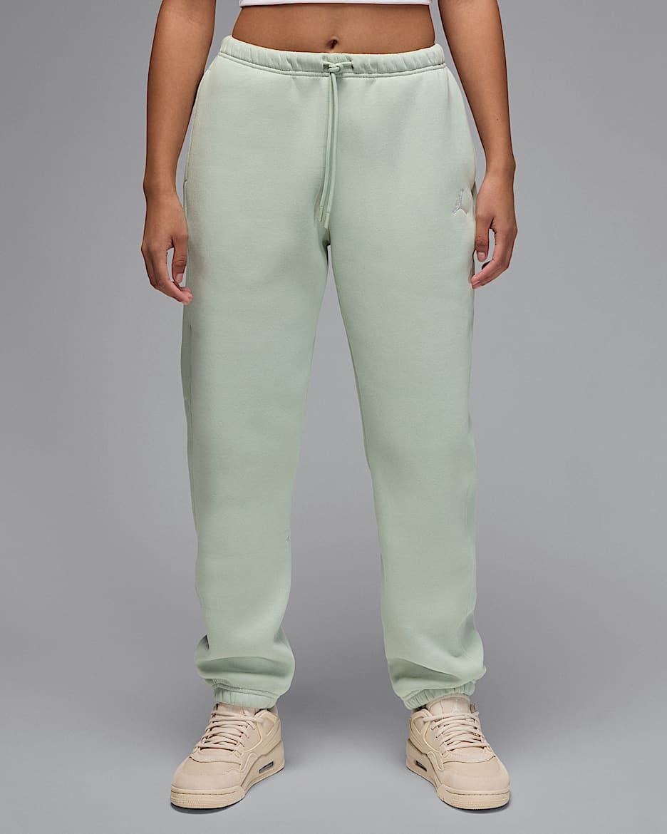Jordan Brooklyn Fleece Women's Trousers - Seafoam/White