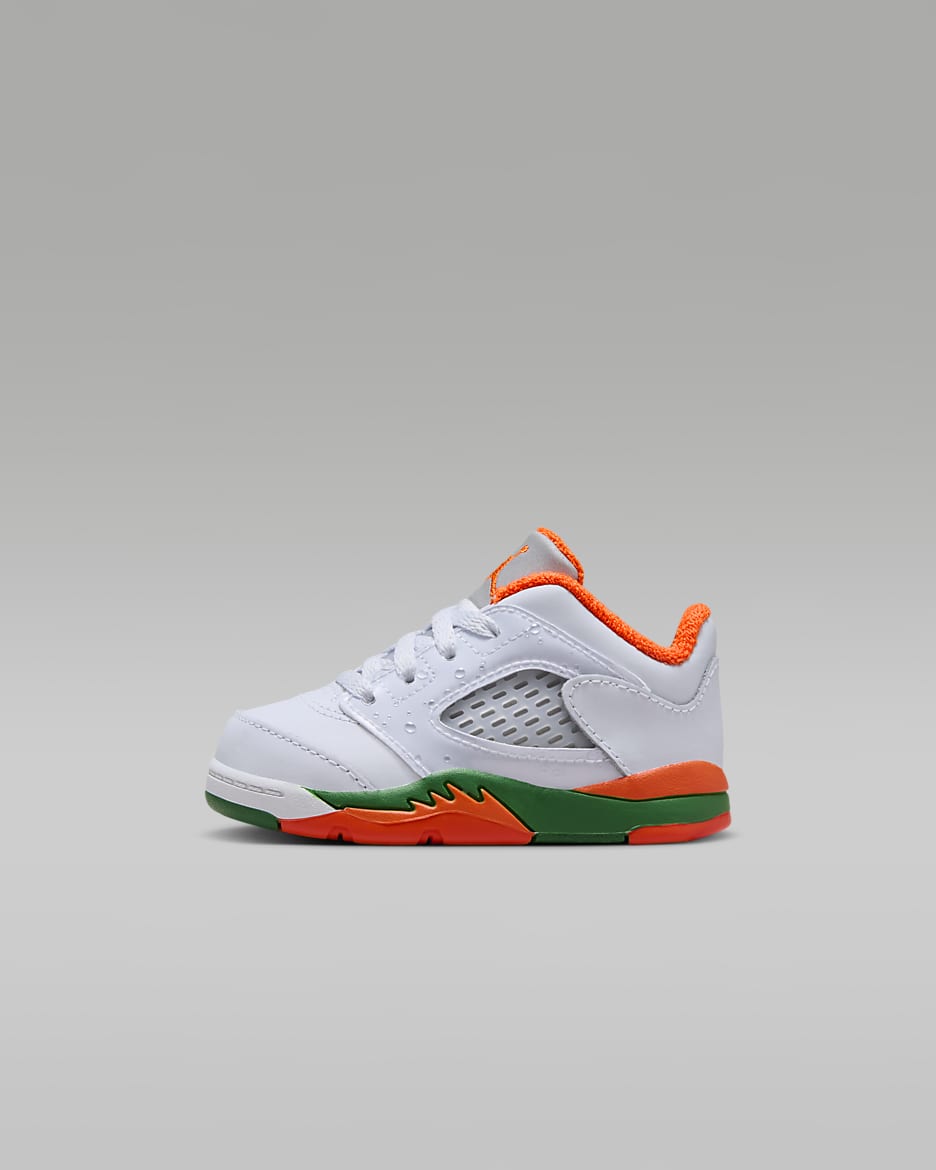 Jordan 5 Retro Low Baby/Toddler Shoes - Football Grey/Pine Green/Brilliant Orange