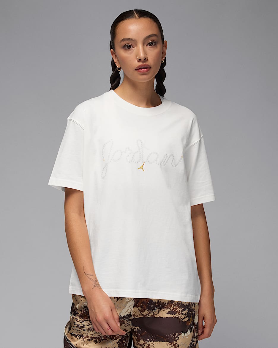 Jordan Brooklyn T-shirt voor dames - Sail/Wit