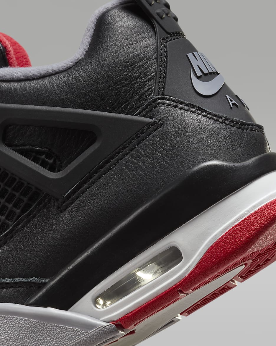 Air Jordan 4 Retro "Bred Reimagined" Big Kids' Shoes - Black/Cement Grey/Summit White/Fire Red