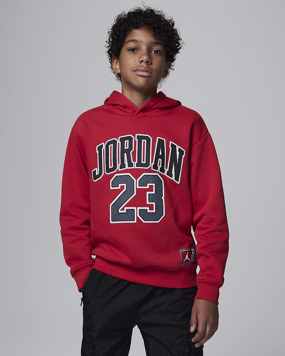 Jordan Fleece Pullover Hoodie Older Kids Hoodie - Gym Red