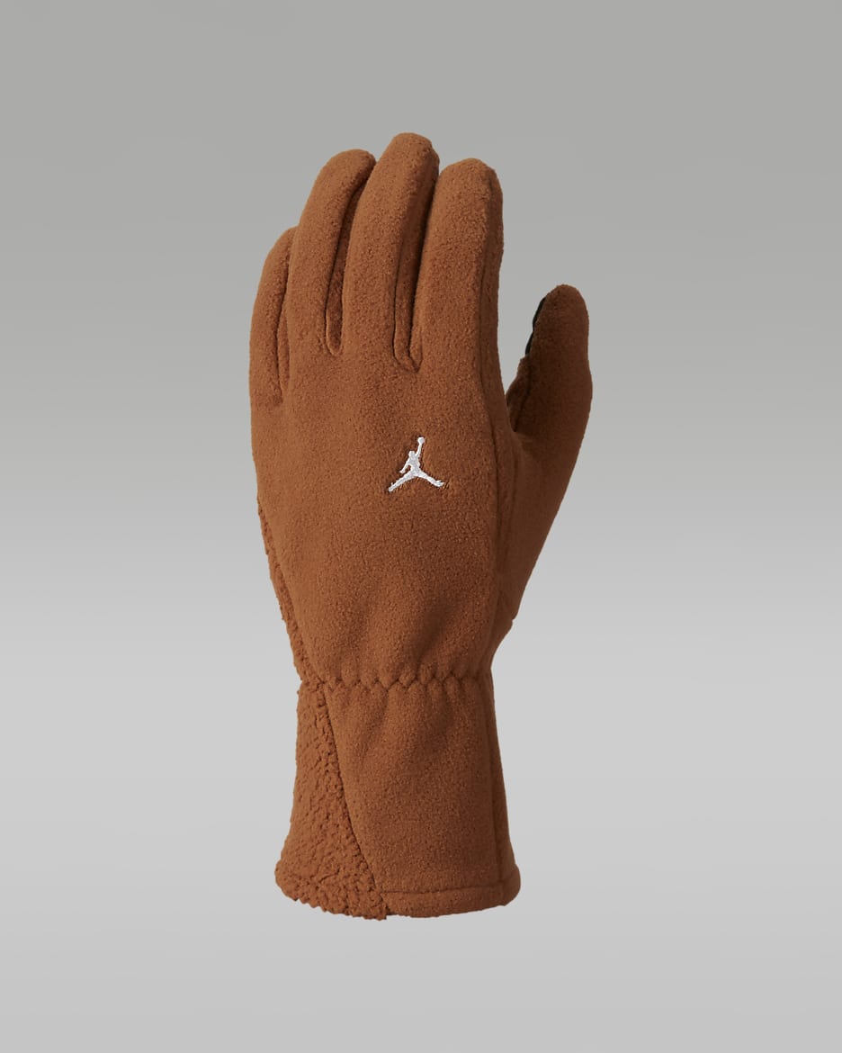 Jordan Men's Fleece Gloves - Light British Tan/White