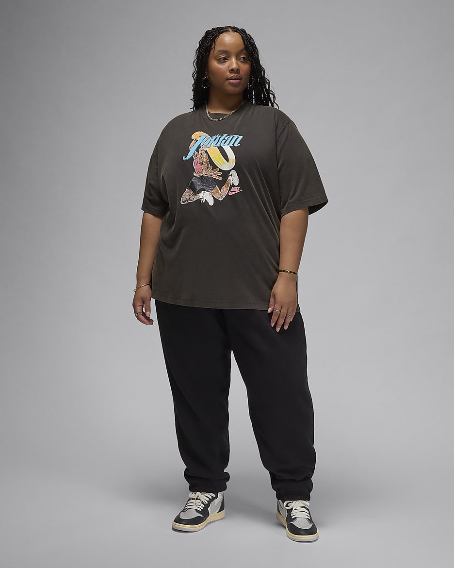 Jordan Women's Graphic Girlfriend T-Shirt (Plus Size) - Off Noir/White