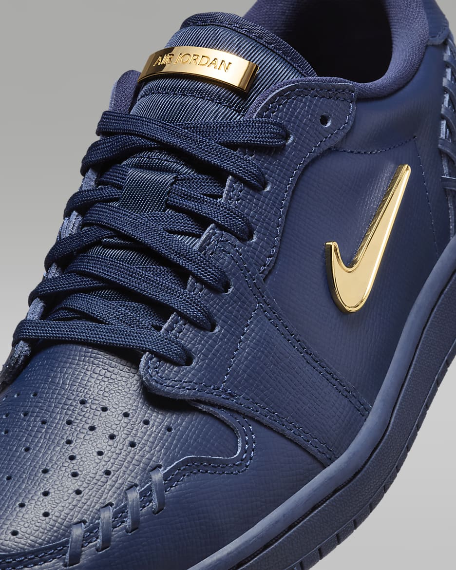 Air Jordan 1 Low Method of Make Shoes - Midnight Navy/Midnight Navy/Metallic Gold