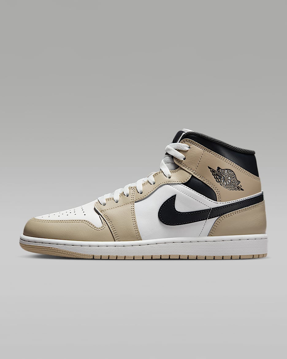 Scarpa Air Jordan 1 Mid - Uomo - Summit White/Rattan/Off Noir
