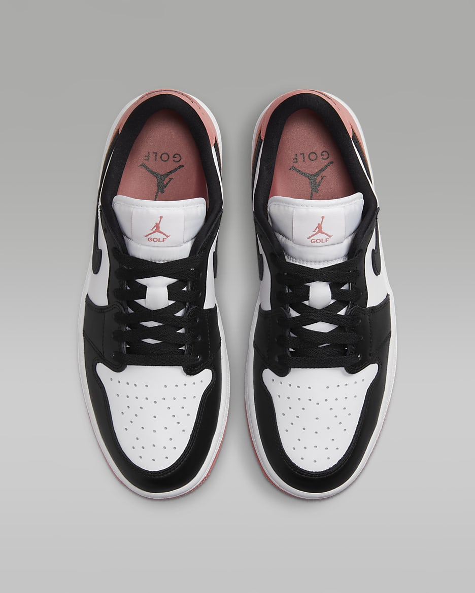 Air Jordan 1 Low G Golf Shoes - White/Rust Pink/Black