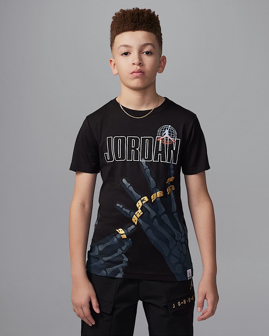 Playera Roadtrip X-Ray para niños talla grande Jordan - Negro