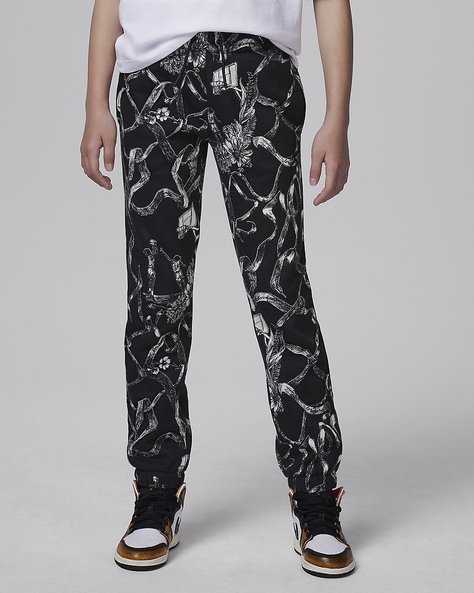 Jordan Brooklyn fleecebroek met print voor kids - Off Noir