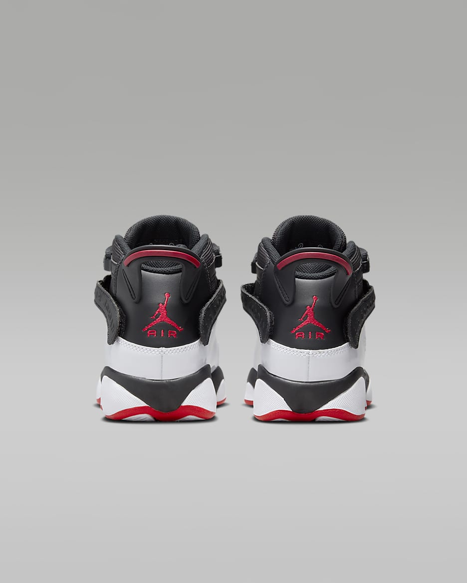 Jordan 6 Rings Older Kids' Shoes - Black/White/University Red