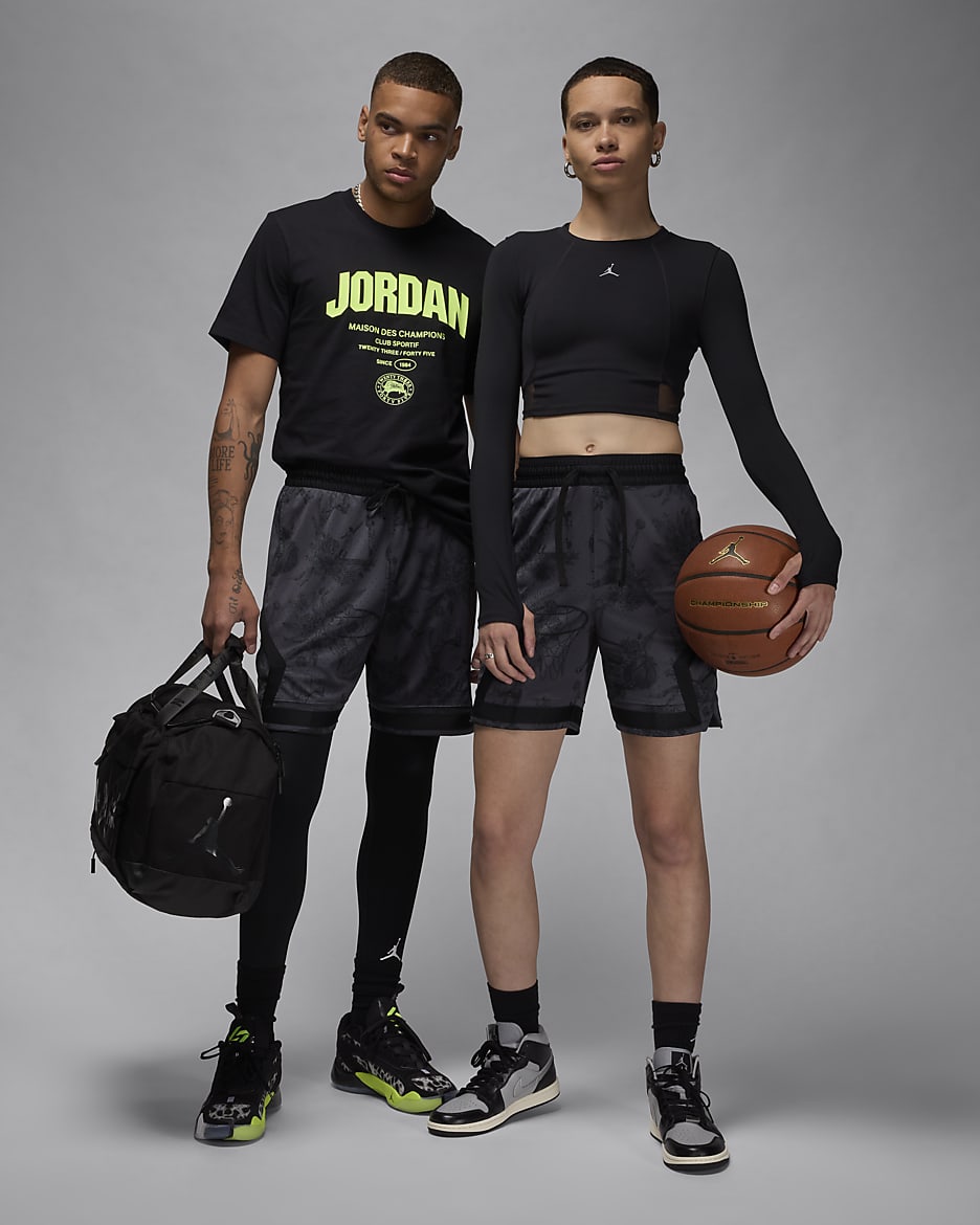 กางเกงขาสั้น Diamond พิมพ์ลายผู้ชาย Dri-FIT Jordan Sport - ดำ/Dark Shadow/ขาว/ดำ