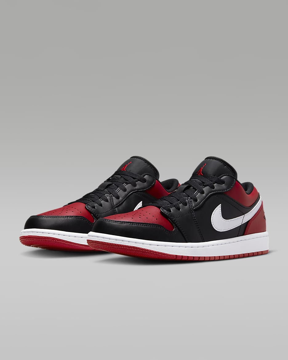 Air Jordan 1 Low Men's Shoes - Black/White/Gym Red