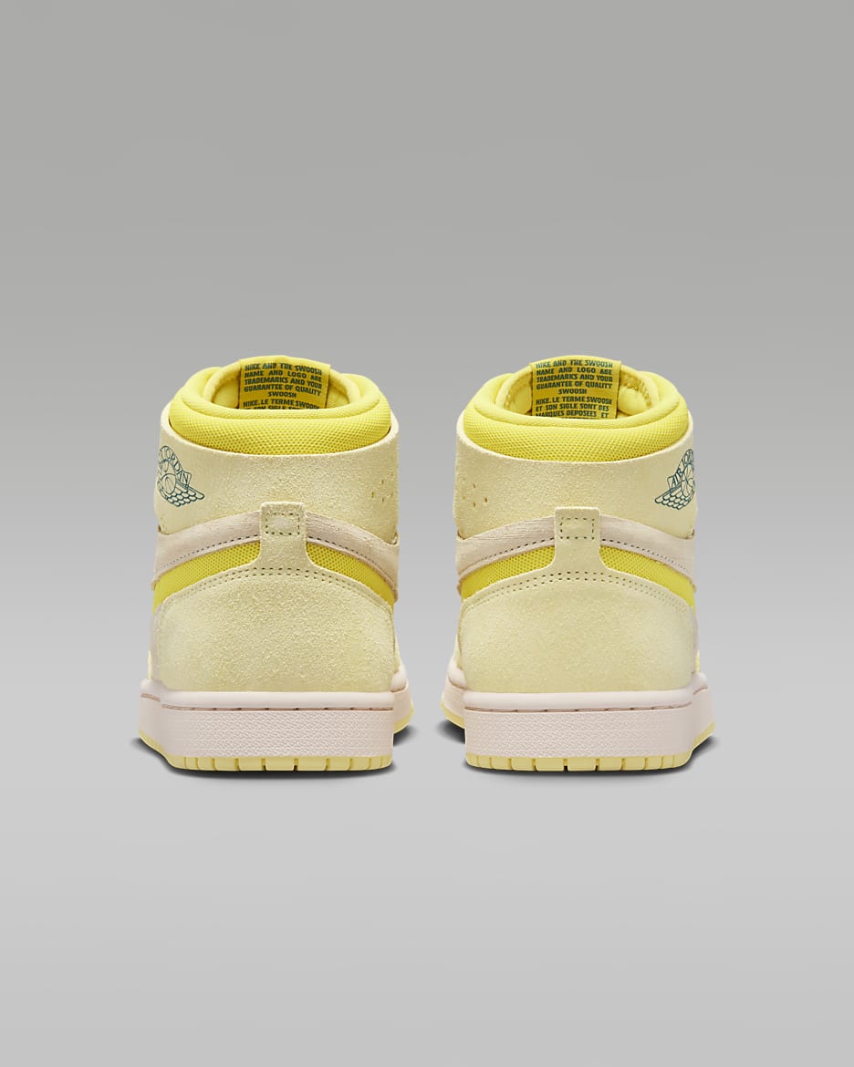 Air Jordan 1 Zoom CMFT 2 Shoes - Citron Tint/Muslin/Sky J Teal/Dynamic Yellow