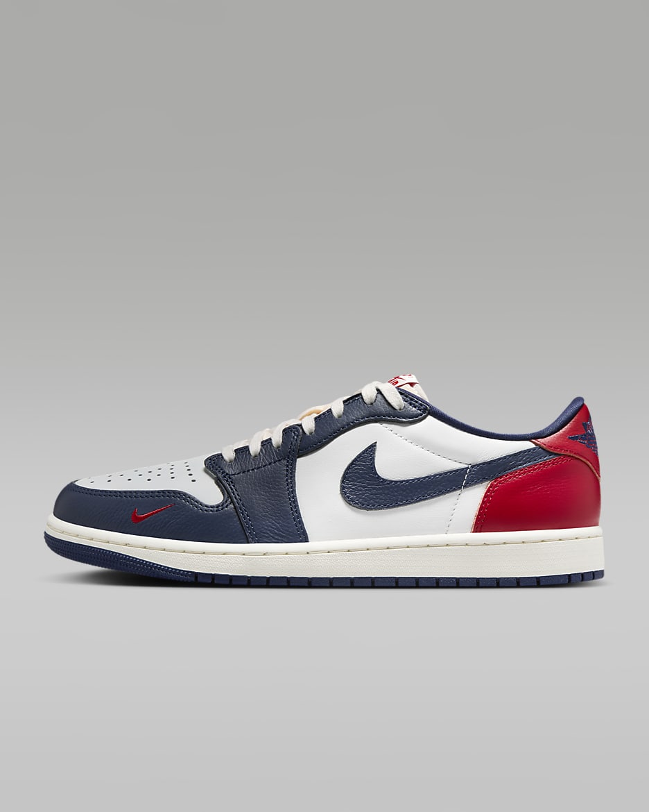 Air Jordan 1 Retro Low 'Gym Red & Midnight Navy' Men's Shoes - Summit White/Midnight Navy/Neutral Grey/Gym Red