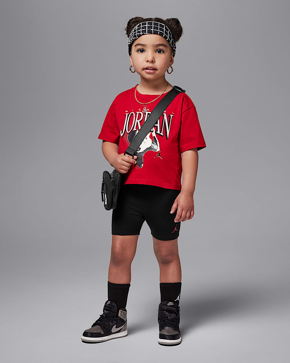 Jordan Toddler Retro 1984 2-Piece Bike Shorts Set - Black