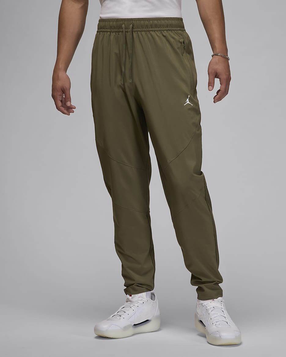 Jordan Sport Men's Dri-FIT Woven Trousers - Medium Olive/Medium Olive/White