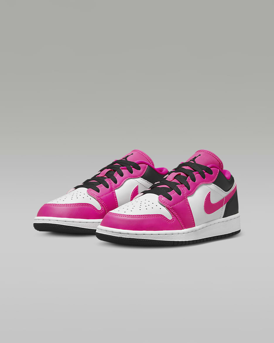 Air Jordan 1 Low Older Kids' Shoes - Fierce Pink/White/Black