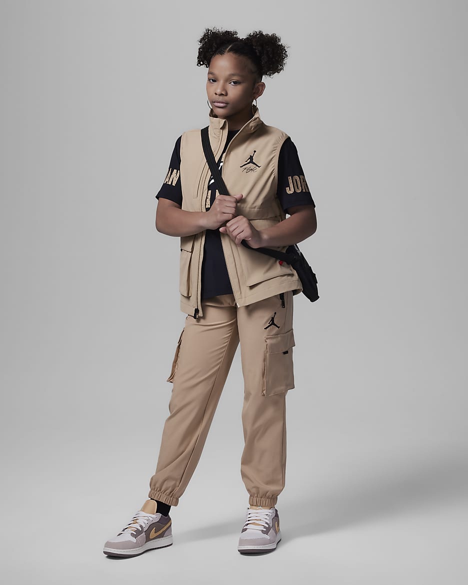 Jordan Post Up Cargo Trousers Older Kids' Trousers - Hemp