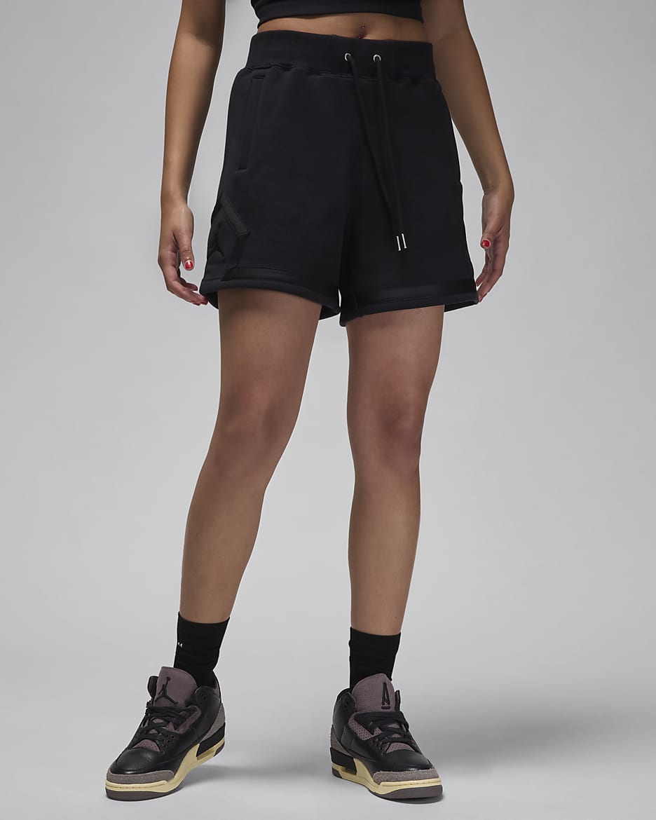 Jordan Flight Fleece Women's Diamond Shorts - Black/Off Noir