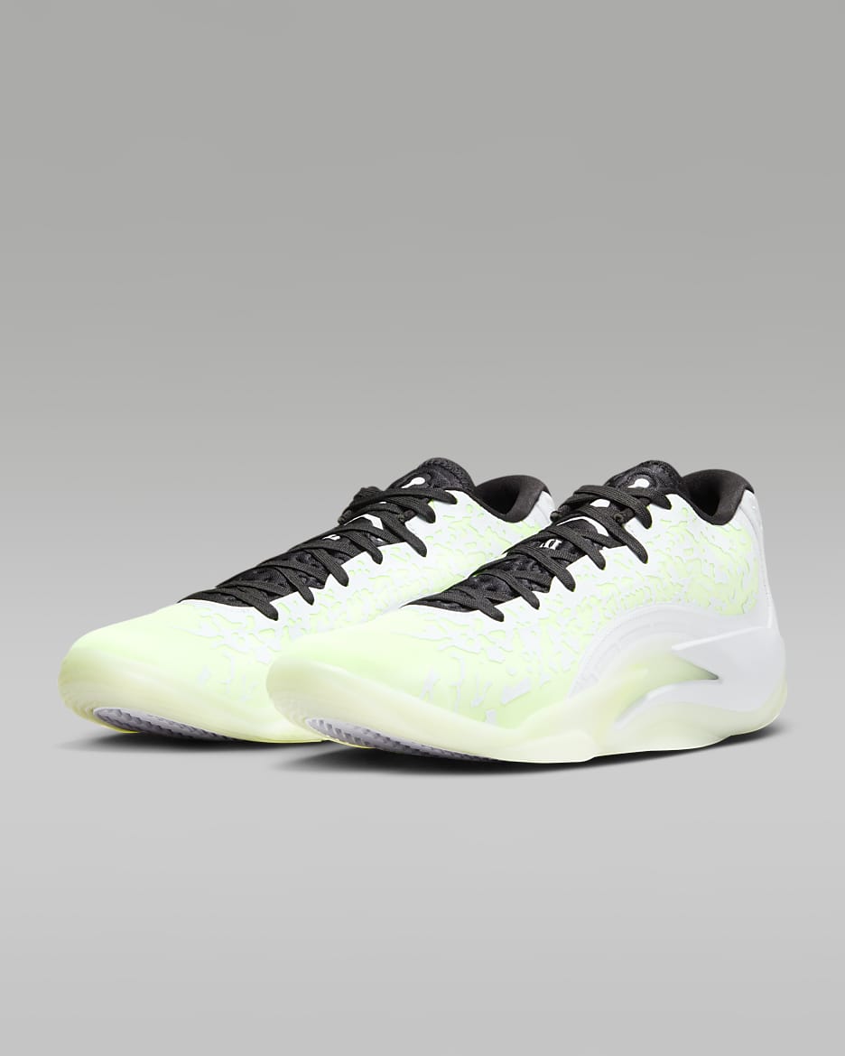 Zion 3 Basketball Shoes - White/Black/Barely Volt/White