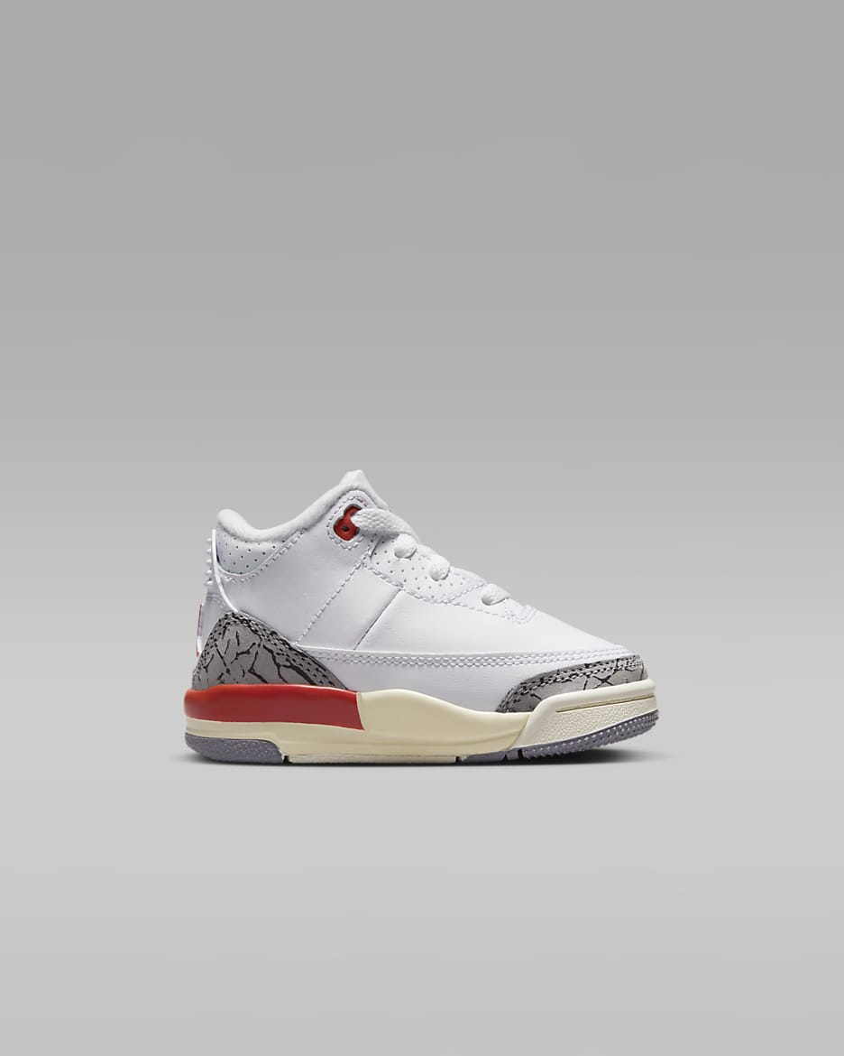 Jordan 3 Retro Baby/Toddler Shoes - White/Sail/Cement Grey/Cosmic Clay