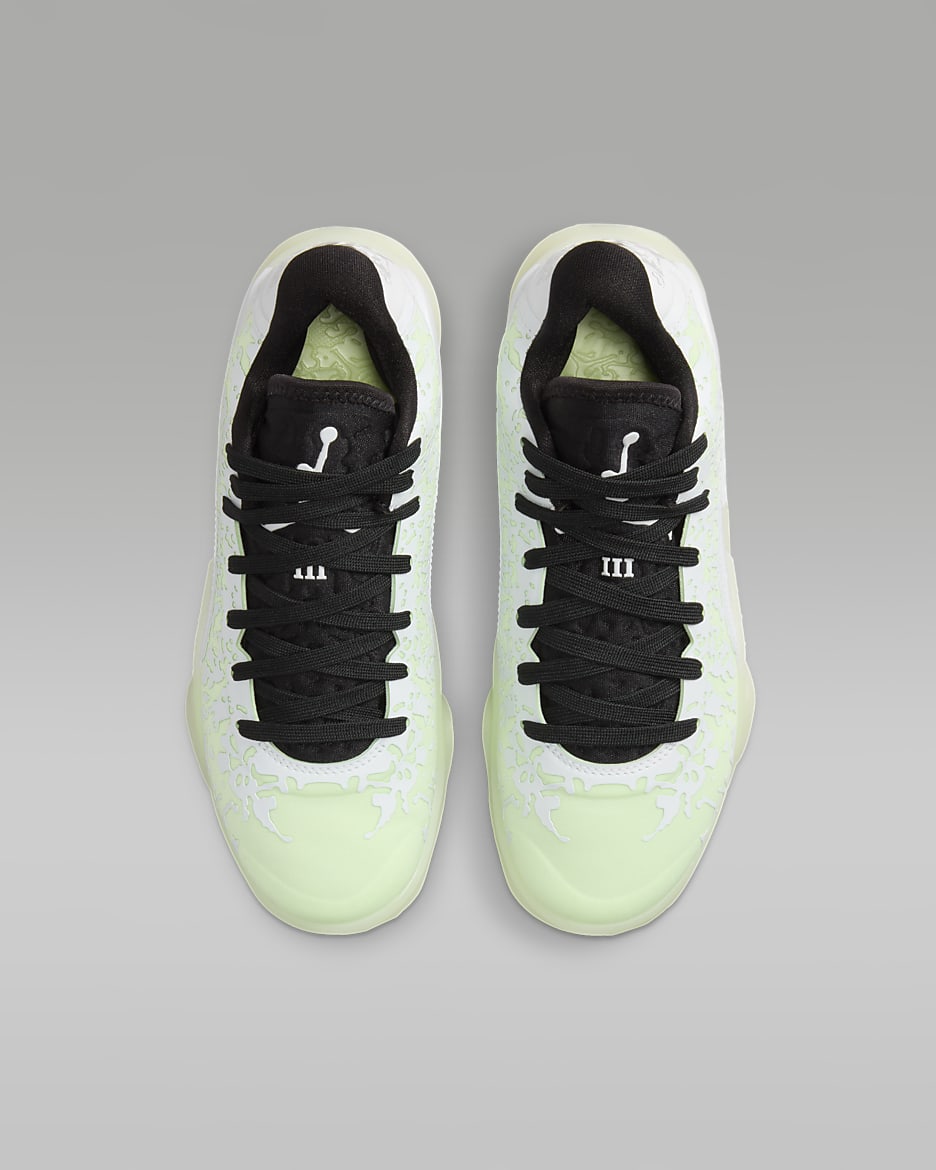 Zion 3 Older Kids' Basketball Shoes - White/Black/Barely Volt/White
