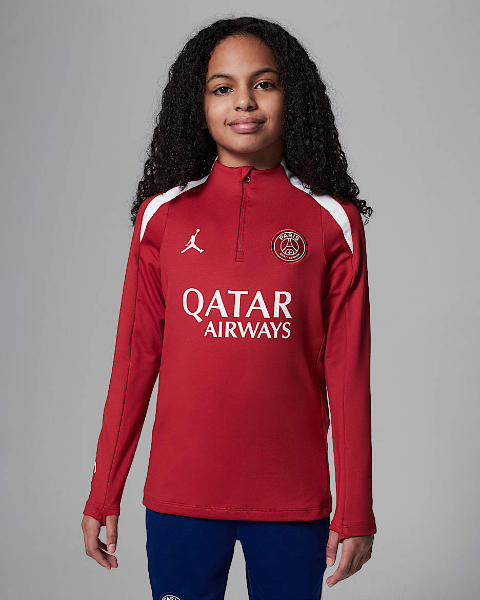 Paris Saint-Germain Strike Fourth Older Kids' Jordan Football Knit Drill Top - Wings Jordan Red/Phantom