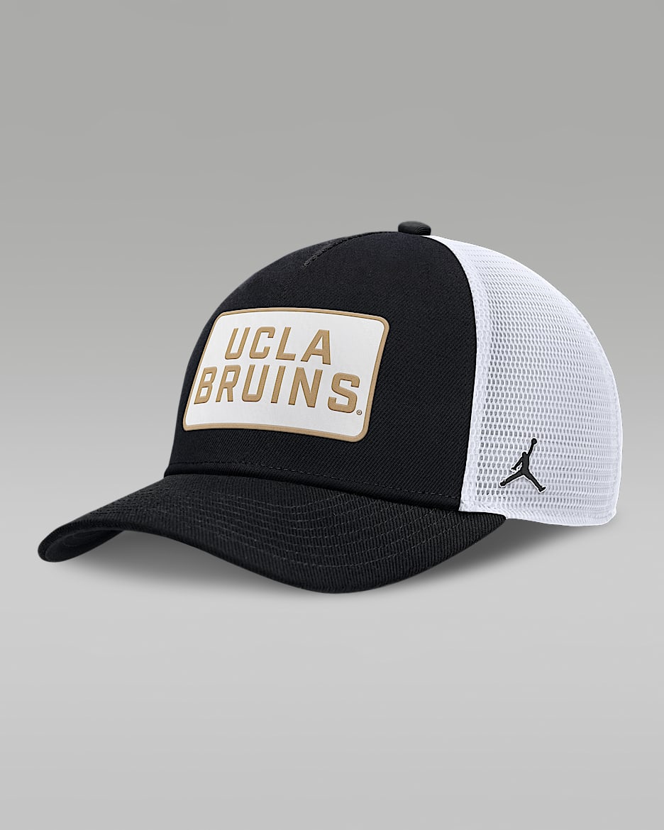 UCLA On-Field Rise Men's Nike Jordan Brand College Trucker Adjustable Hat - Black