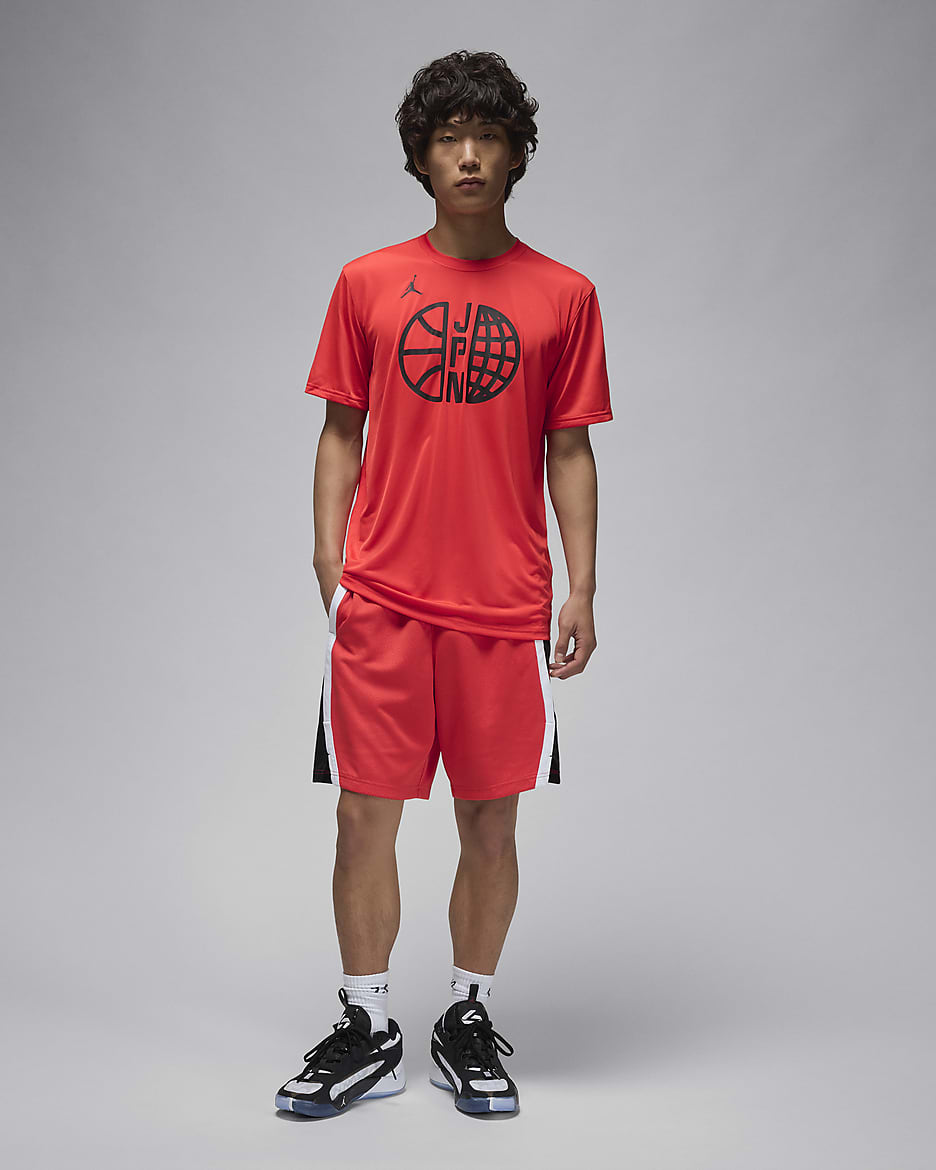 Japan Practice Men's Jordan Basketball T-Shirt - Chile Red/Chile Red/Black