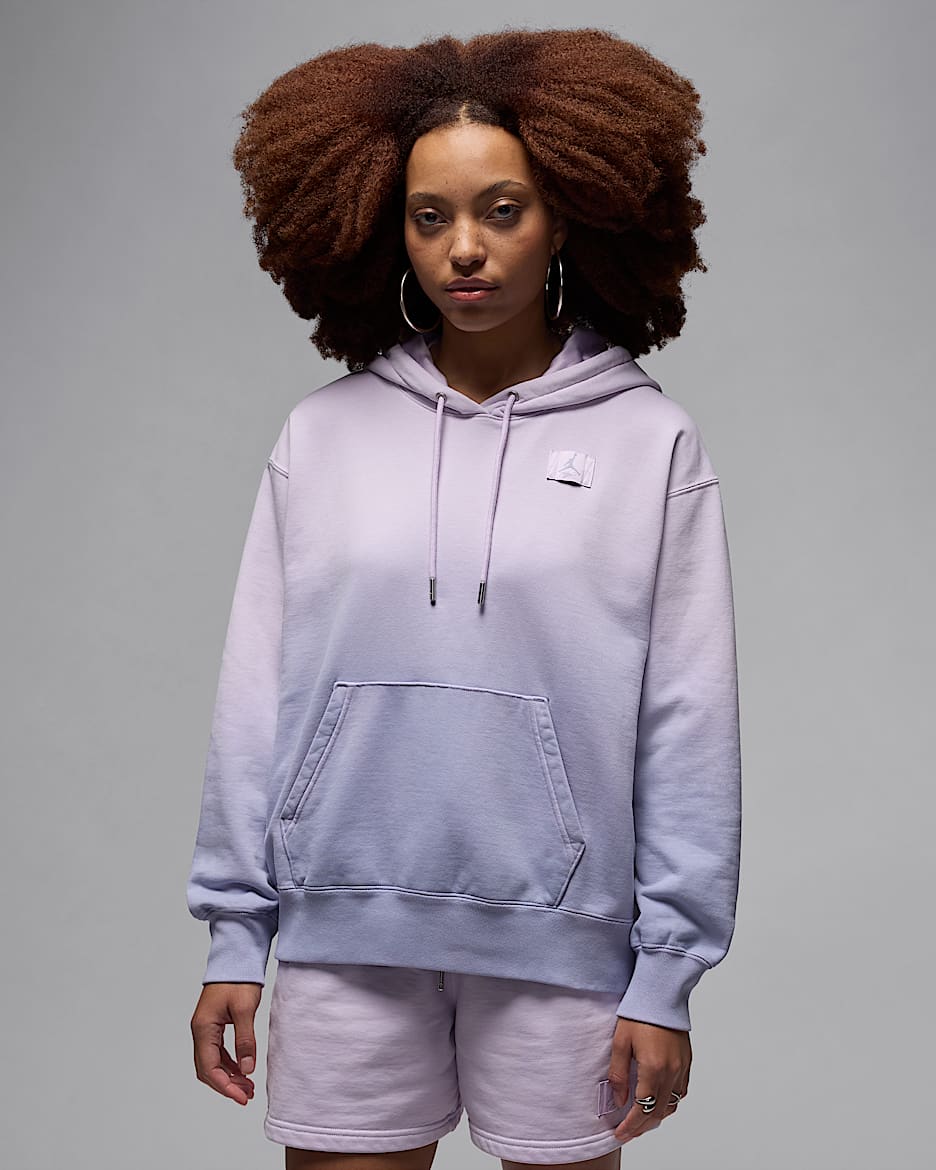 Sudadera sin cierre con gorro forrado de satén para mujer Jordan Flight Fleece - Muñeca
