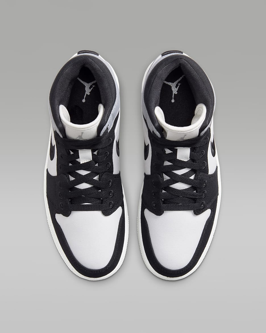 Air Jordan 1 Mid SE Women's Shoes - Sail/Light Steel Grey/Black