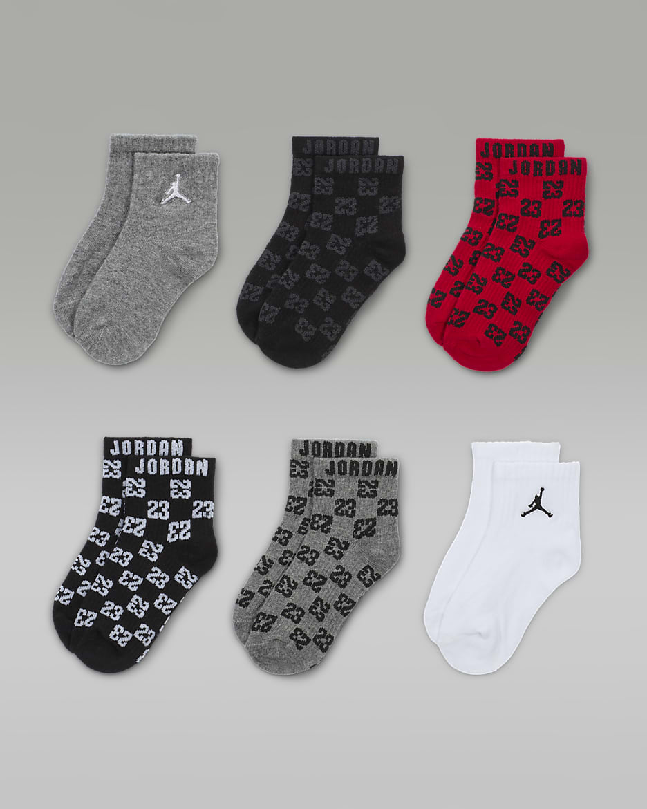 Jordan Baby/Toddler Socks (6 Pairs) - Black