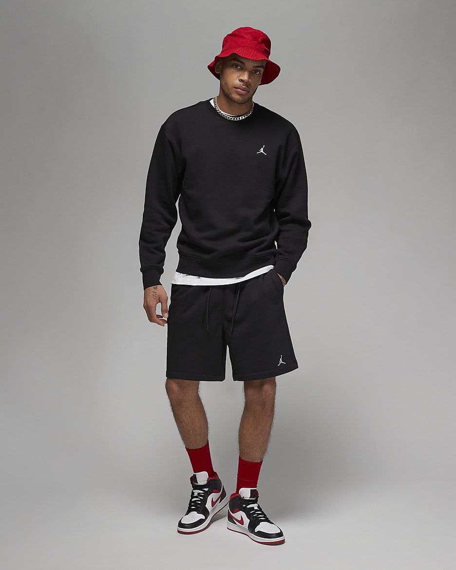 Jordan Brooklyn Fleece Men's Crew-Neck Sweatshirt - Black/White