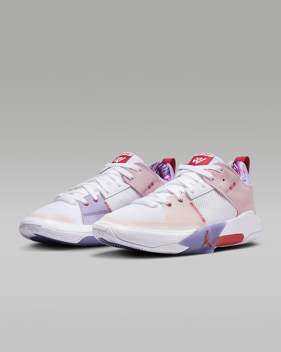 Jordan One Take 5 Basketball Shoes - White/Arctic Punch/Purple Pulse/University Red