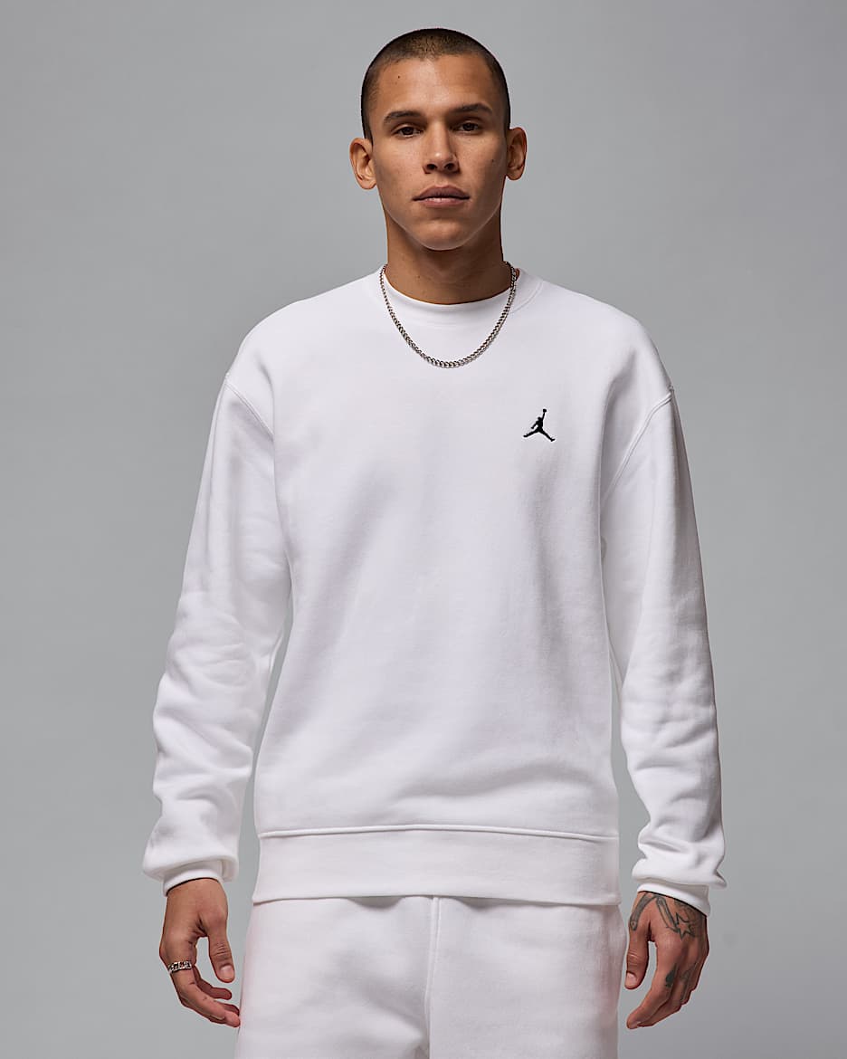Jordan Brooklyn Fleece Men's Crew-Neck Sweatshirt - White/Black