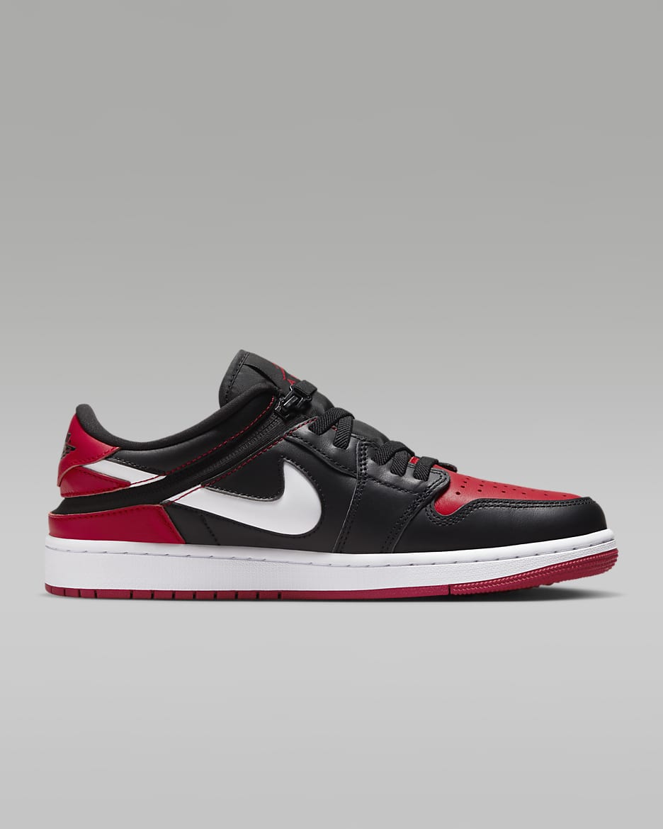 Air Jordan 1 Low FlyEase Men's Easy On/Off Shoes - Black/White/Gym Red