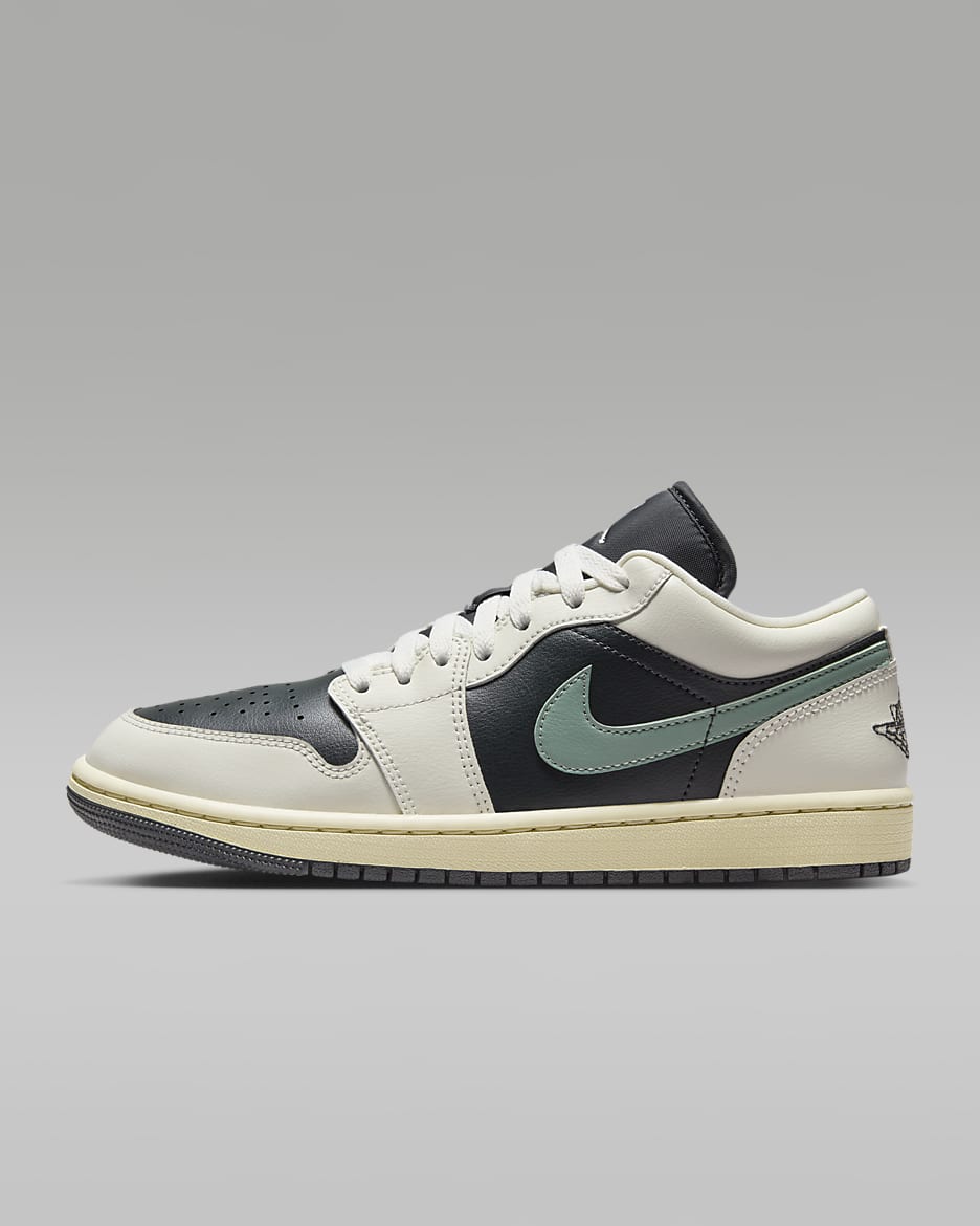 Air Jordan 1 低筒女鞋 - Anthracite/Sail/傳奇沙色/Jade Smoke