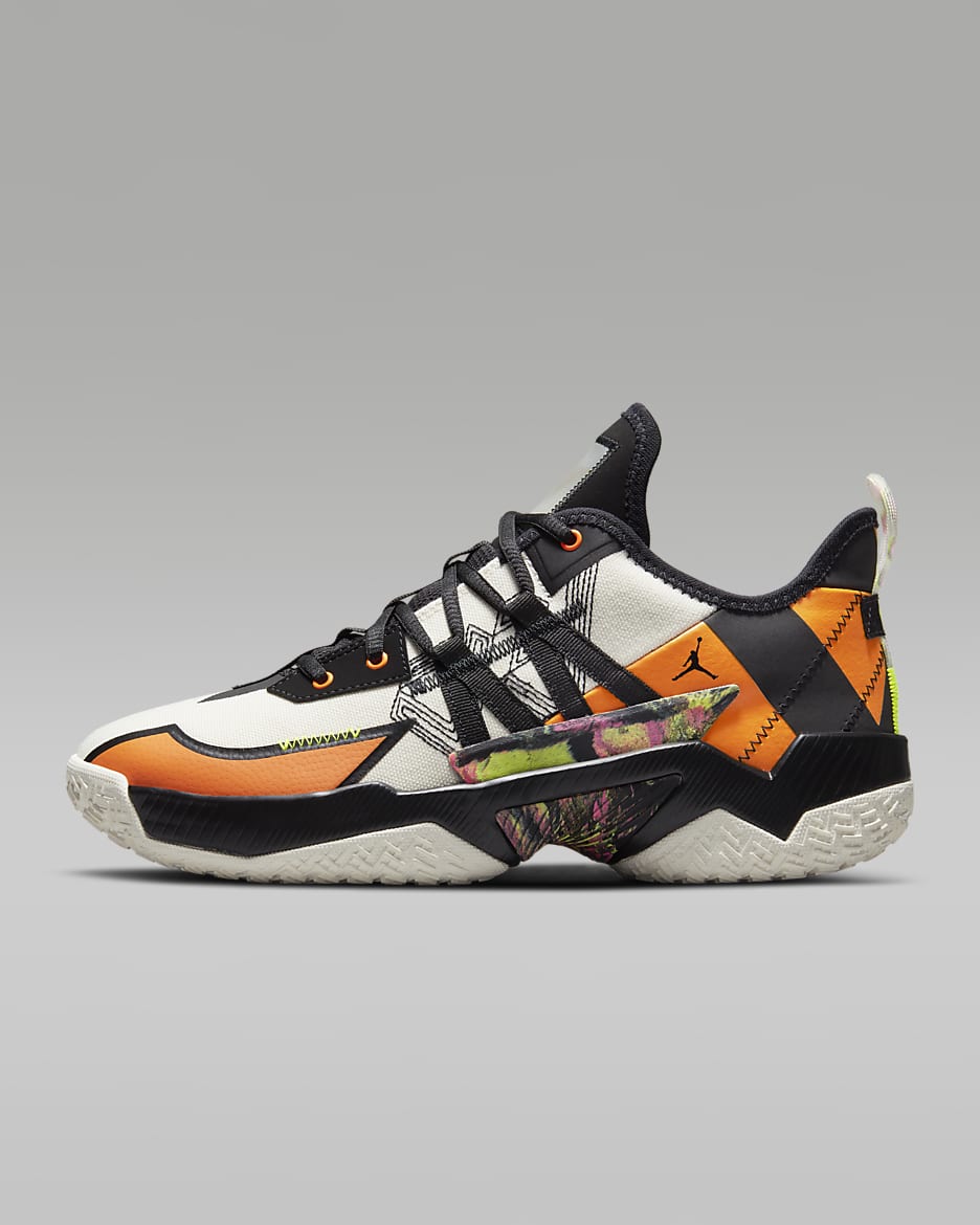 Jordan One Take II Basketball Shoes - Pale Ivory/Black/Alpha Orange/Pink Blast