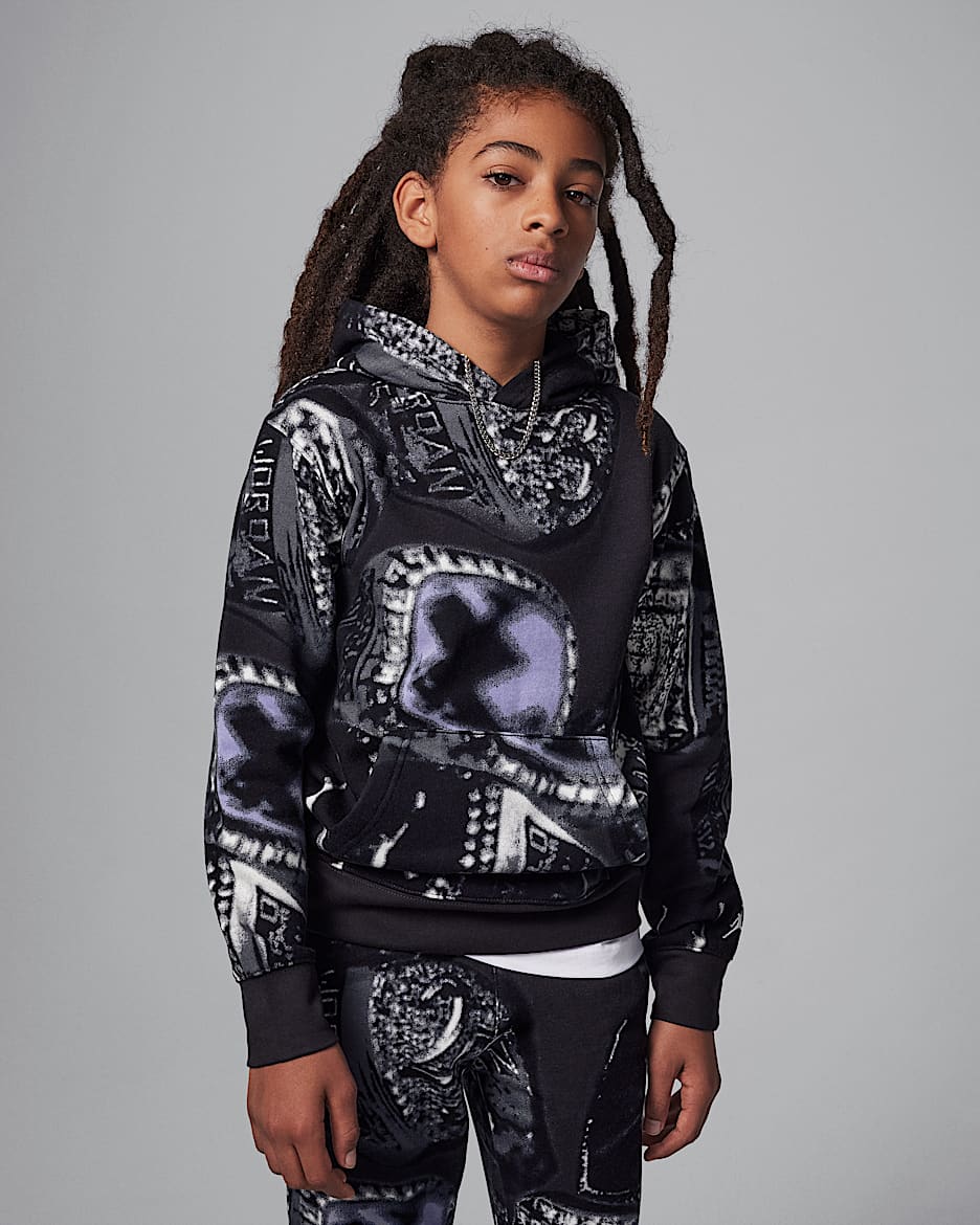 Jordan MVP fleecehoodie met print voor kids - Off Noir