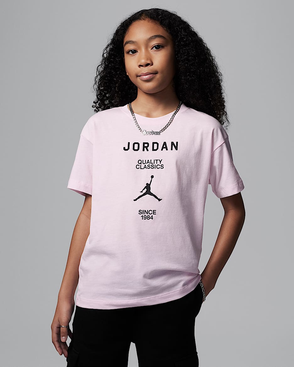 T-Shirt με σχέδιο Jordan για μεγάλα παιδιά - Arctic Pink