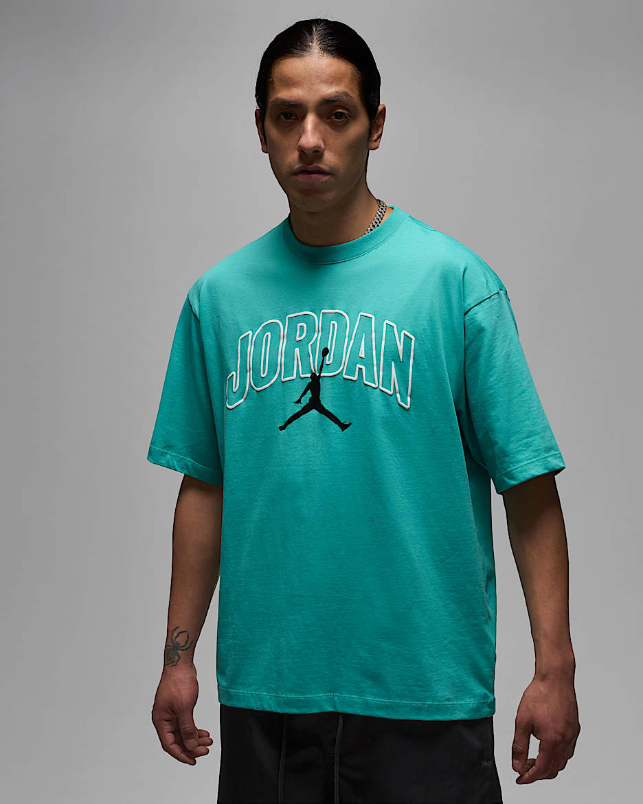 Jordan Brooklyn T-shirt voor heren - Washed Teal/Wit/Zwart