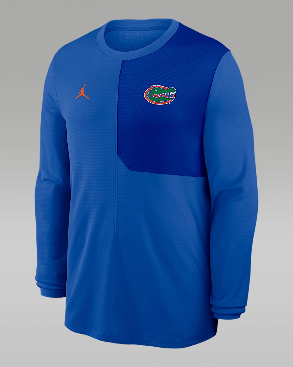 Playera de manga larga universitaria marca Jordan Dri-FIT para hombre Florida Sideline Coach - Royal