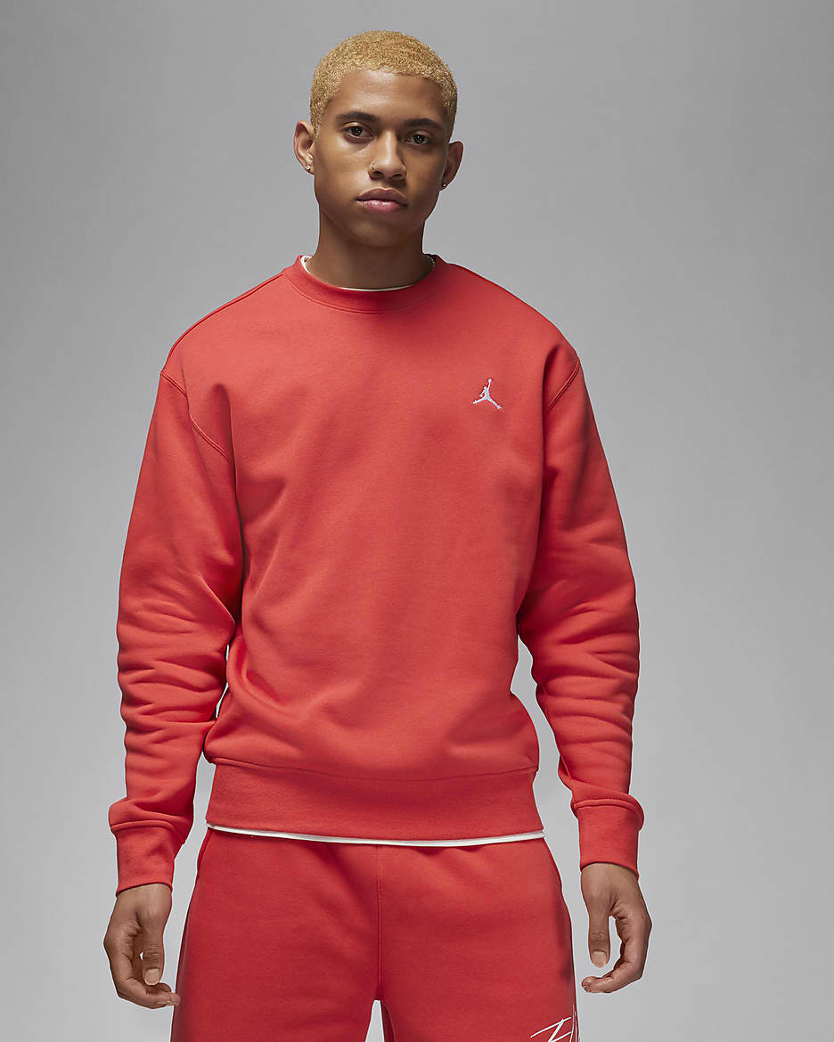 Jordan Brooklyn Fleece Men's Crew-Neck Sweatshirt - Lobster/White