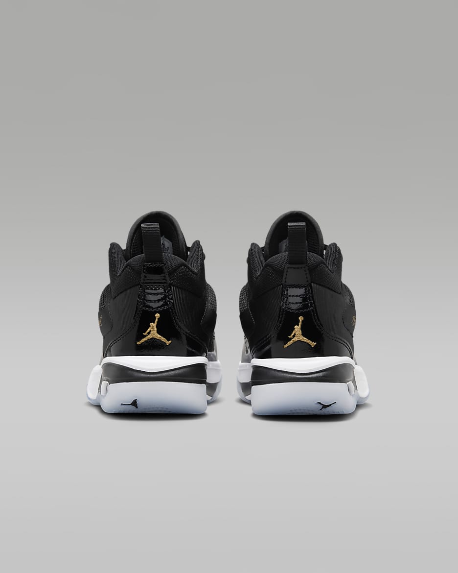 Jordan Stay Loyal 3 Older Kids' Shoes - Black/White/Football Grey/Metallic Gold