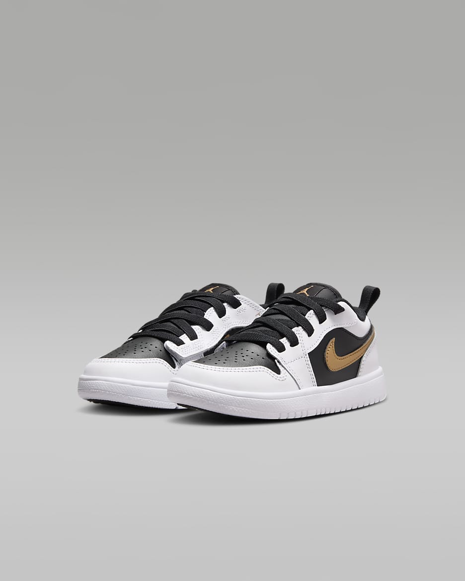 Jordan 1 Low Alt Little Kids' Shoes - White/Black/Metallic Gold