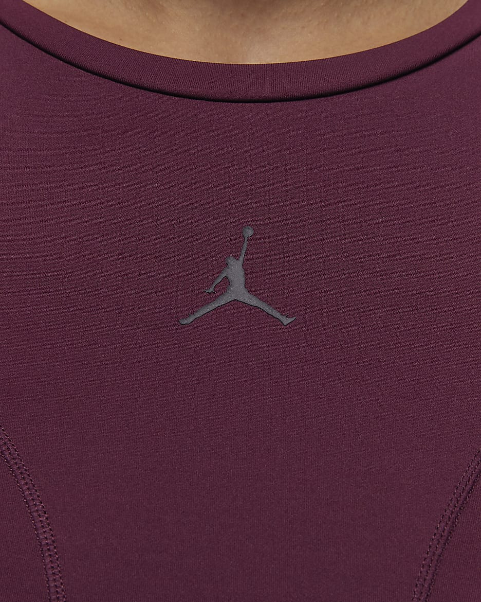 Jordan Sport Double Threat Women's Long-Sleeve Top - Night Maroon/Orange Pulse/Burgundy Ash