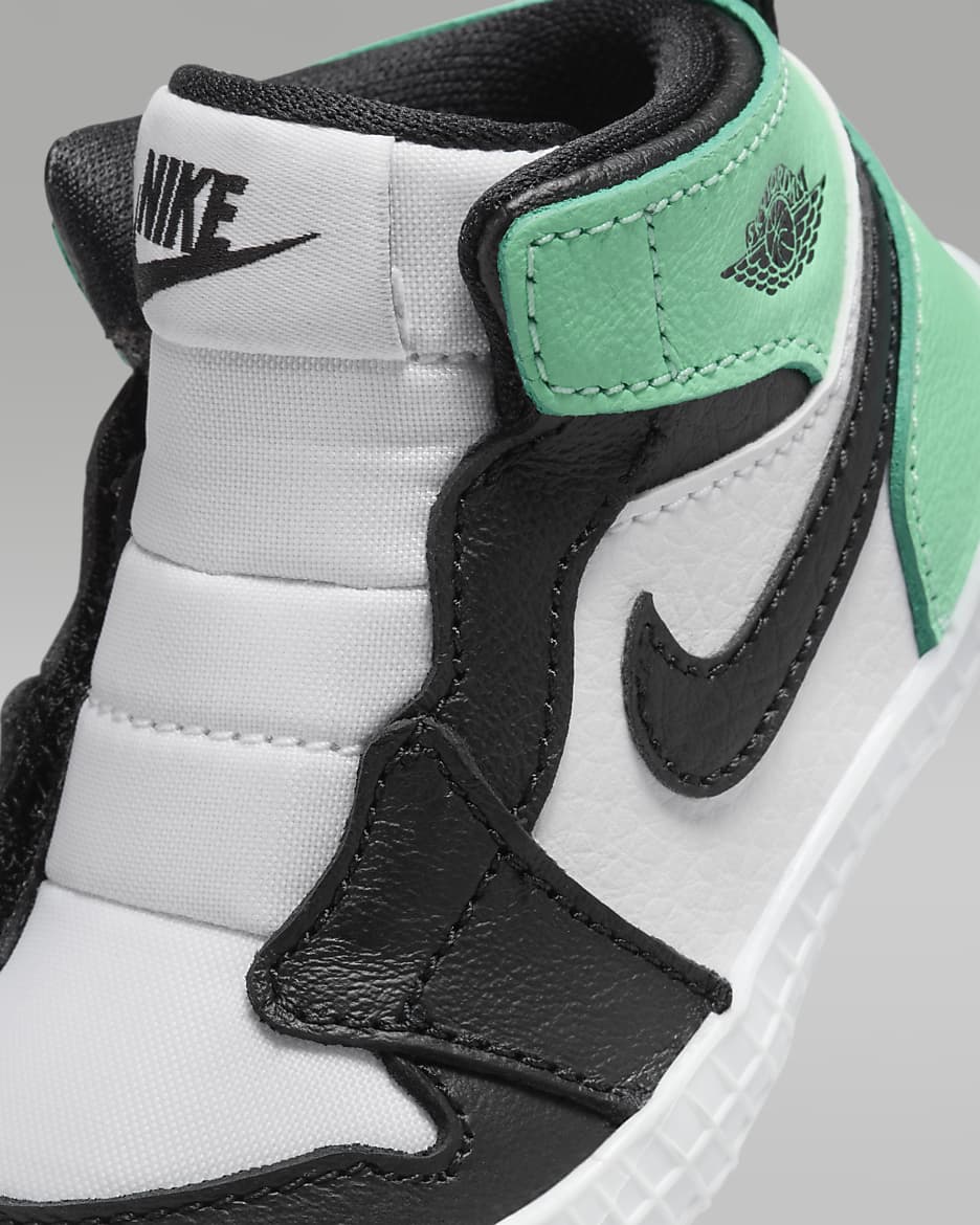 Scarpina Jordan 1 - Bebè - Bianco/Green Glow/Nero